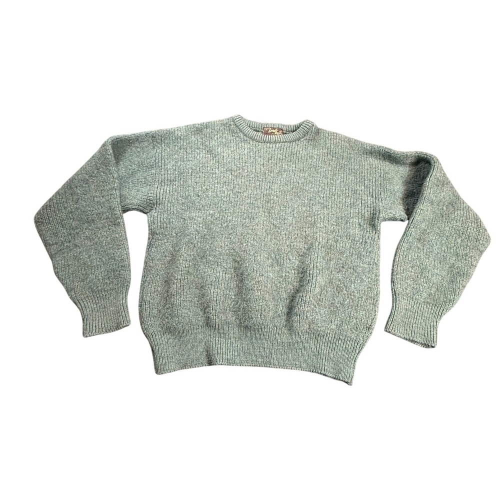 VTG Lord Jeff‎ Wool Blend Sweater Men's XL Green USA Made Grandpa Core